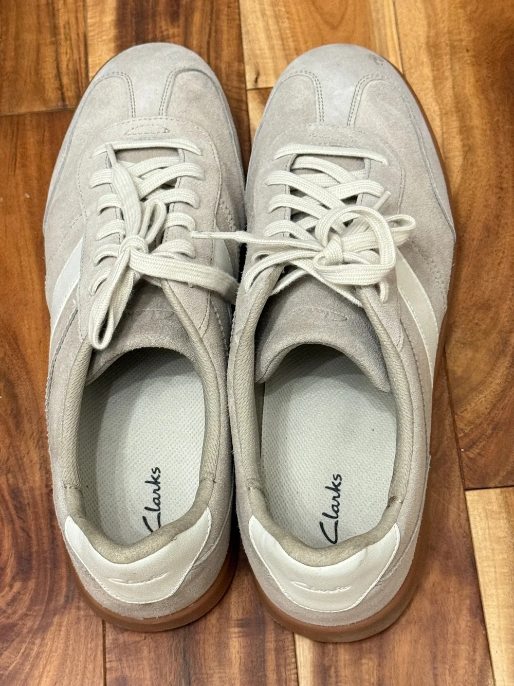 Clarks Men’s Suede Sneakers in Beige
